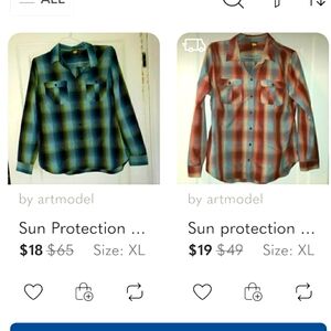XL Sun Protection Shirts - Blue and Rust, Blue and Green great bundle price!!!